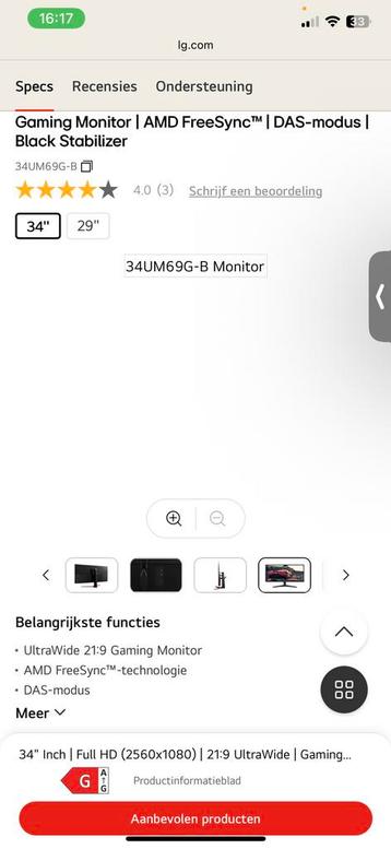Gaming Monitor LG Ultrawide 34 inch beschikbaar voor biedingen