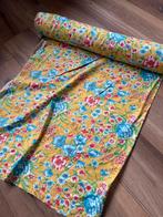 Bloemenstof - 1,40m x 9,5m, Overige materialen, 120 cm of meer, Geel, Ophalen of Verzenden