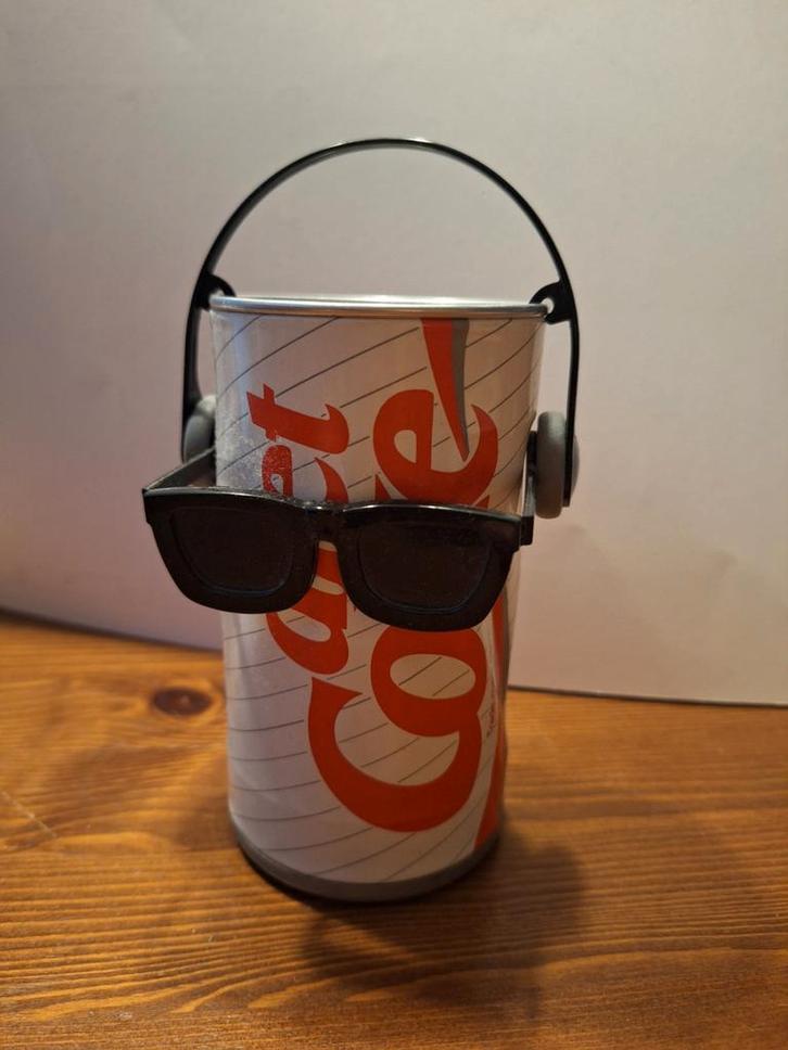 Vintage dansende Diet Coca-Cola blikje met Bril, Verzamelen, Merken en Reclamevoorwerpen, Gebruikt, Gebruiksvoorwerp, Ophalen of Verzenden