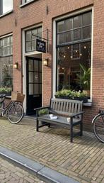 Showmodel nieuwe Kunststof Tuinbank zwart 130cm, Ophalen of Verzenden, Nieuw, Kunststof