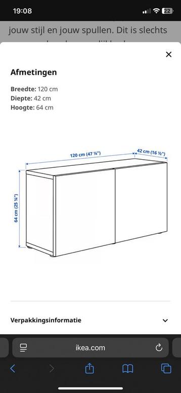 Ikea Besta witte kast 120x64x42 - afbeelding 5