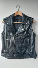Zara real leather biker waistcoat L, Zara, Maat 42/44 (L), Ophalen of Verzenden, Zo goed als nieuw