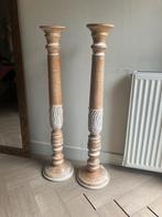 Zuilen Pilaar Kandelaar Hout siereffect 2 stuks, Huis en Inrichting, Woonaccessoires | Zuilen en Pilaren, Ophalen, Zo goed als nieuw