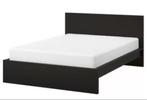 Bed IKEA Malm, Ophalen, Zwart, Tweepersoons, Modern, recht