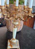 Schitterende antieke kandelaar brons met marmer, Antiek en Kunst, Antiek | Kandelaars, Ophalen of Verzenden, Koper of Brons