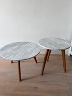 Two coffee marble tables, Gebruikt, Rond, Modern, Minder dan 50 cm