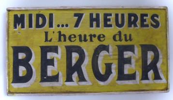 Houten Frans reclame bord/ Pastis /Berger/ Frankrijk / apero beschikbaar voor biedingen