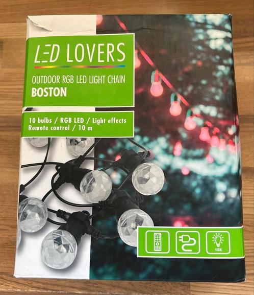 Neiuw! Led tuinverlichting lichtsnoer 10m met 10 led lampjes, Tuin en Terras, Buitenverlichting, Nieuw, Overige typen, Kunststof