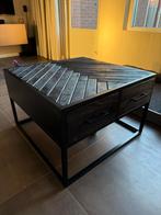 Mangohout Salontafel - Floor (zwart) - 70x70x45 cm, Ophalen, 50 tot 100 cm, Vierkant, 50 tot 100 cm