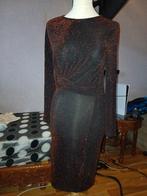 Elegante zwarte jurk met glitter - Maat M, Maat 38/40 (M), Zwart, Ophalen of Verzenden, Onbekend