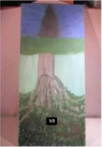 Leuk Abstract geschilderd werk 'speciale Boom' - 100x45, Antiek en Kunst, Ophalen of Verzenden