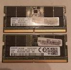 Samsung 32GB 2x 16GB DDR5 4800MHz SODIMM laptop geheugen., Computers en Software, RAM geheugen, 32 GB, Ophalen of Verzenden, Zo goed als nieuw