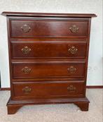 Antieke Engelse Chippendale Ladekast met 4 Lades, Ophalen, Gebruikt, 50 tot 100 cm, 3 of 4 laden