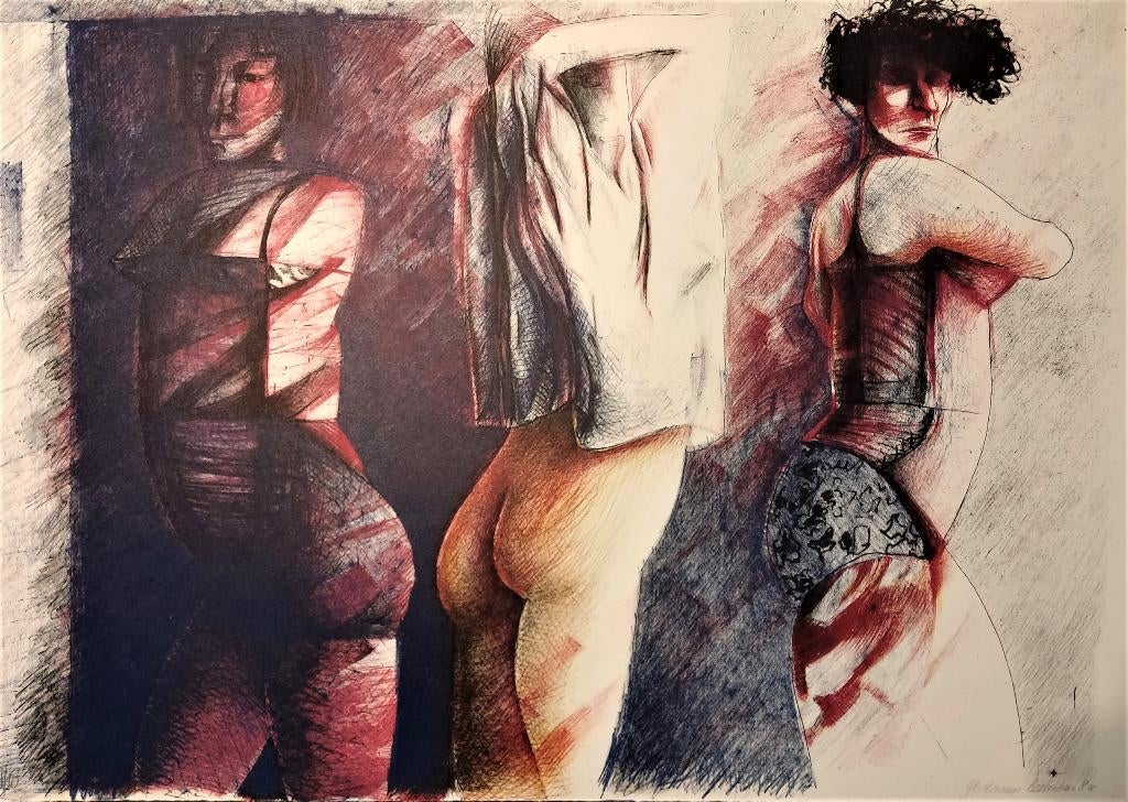 Litho - Gerda van Leeuwen - Vertrouwelijke stukken, Antiek en Kunst, Kunst | Litho's en Zeefdrukken, Ophalen of Verzenden
