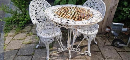 Victoriaanse stijl bistrosetje (brocante), Tuin en Terras, Tuinwanddecoratie, Gebruikt, Ophalen