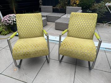 Vintage Groene Stoelen - Retro Design Set beschikbaar voor biedingen