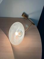 Vintage Messing Scharnierarm WANDLAMP Jaren 50 + Glazen Kap, Ophalen
