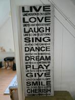 Houten Wandbord met Inspirerende Tekst, Ophalen of Verzenden