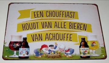LA CHOUFFE BIER : Metalen Bord La Chouffe - Chouffiast beschikbaar voor biedingen