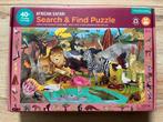 Mudpuppy puzzel 64 stukjes African Safari, Ophalen of Verzenden, Meer dan 50 stukjes, Zo goed als nieuw