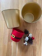 Gouden bloempotten met toebehoren voor kerststukjes GRATIS, Tuin en Terras, Ophalen, Overige materialen, Rond, Binnen