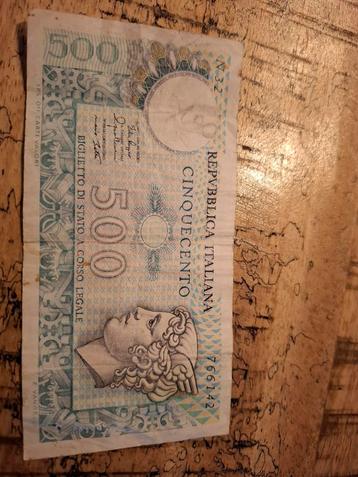 500 Lire Italië - Oude Bankbiljet beschikbaar voor biedingen