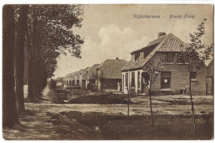 Nijkerkerveen, Roode Dorp, Verzamelen, Ansichtkaarten | Nederland, Gelopen, Gelderland, 1940 tot 1960, Verzenden