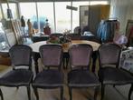 Stoere eettafel en zes stoelen, Ophalen, Zwart, Zo goed als nieuw, Vijf, Zes of meer stoelen