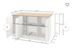 Dcarnelo Keukeneiland - 155x90x90cm Wit & Eiken zgan, Huis en Inrichting, Keuken | Keukenelementen, Ophalen, Nieuw, Wit