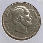 Zilveren Rijksdaalder uit 1871 van Willem 3, Koning Willem III, Verzenden, Zilver, Losse munt