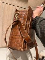 Vintage Leren tas kroko print, Sieraden, Tassen en Uiterlijk, Tassen | Damestassen, Ophalen of Verzenden, Bruin, Schoudertasje