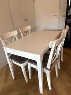 IKEA Ekedalen uitschuifbare eettafel + 4 IKEA Ingolf stoelen, Ophalen, Gebruikt, 100 tot 150 cm, 50 tot 100 cm