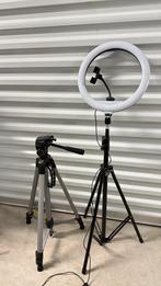 2x tripod incl led ringlight, Audio, Tv en Foto, Fotografie | Fotostudio en Toebehoren, Ophalen of Verzenden, Zo goed als nieuw