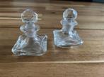 Vintage glazen parfumflesjes stolpjes kristal, Antiek en Kunst, Antiek | Glas en Kristal, Ophalen of Verzenden