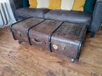 Vintage industriële salontafel kist, Ophalen, Gebruikt, 100 tot 150 cm, 50 tot 100 cm
