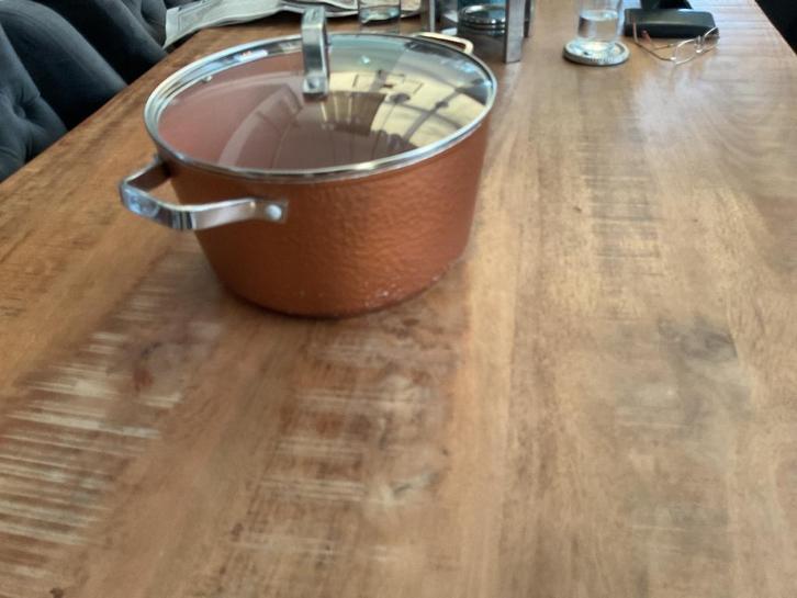 San Ignacio Soeppan met deksel, Huis en Inrichting, Keuken | Potten en Pannen, Gebruikt, Kookpan of Snelkookpan, Aluminium, Inductieplaat