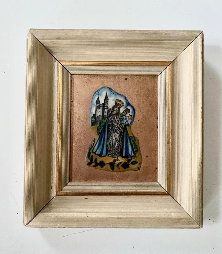 Miniatuur emailleschilderijtje Sterre der Zee Maastricht, Antiek en Kunst, Curiosa en Brocante, Ophalen of Verzenden