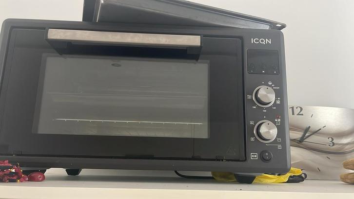 ICQN Vrijstaande Mini Oven 50L - Antraciet, Witgoed en Apparatuur, Ovens, Nieuw, Vrijstaand, Oven, Minder dan 45 cm, Hete lucht