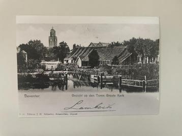 D726 Oude foto Deventer : Gezicht op den Toren Groote Kerk beschikbaar voor biedingen