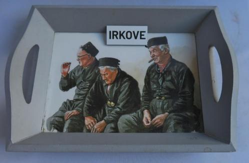 KLEIN DIENBLAD MET BOERTJES OP BANKJE * Hout *, Huis en Inrichting, Woonaccessoires | Dienbladen, Nieuw, Hout, Rechthoekig, Verzenden