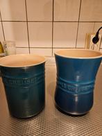 2x Le Creuset spatelpot blauw, Huis en Inrichting, Keuken | Potten en Pannen, Ophalen of Verzenden, Nieuw, Overige materialen