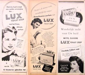 5 vintage advertenties reclames Lux zeep 1950 beauty beschikbaar voor biedingen