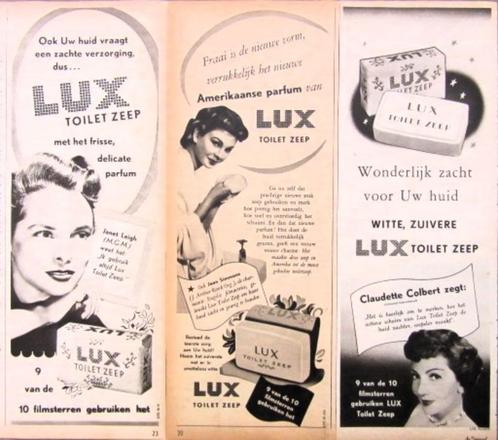 5 vintage advertenties reclames Lux zeep 1950 beauty, Verzamelen, Merken en Reclamevoorwerpen, Gebruikt, Verzenden