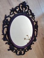 Spiegel met decoratieve [ velours ] rand | Paars, Antiek en Kunst, Antiek | Spiegels, Minder dan 100 cm, Ophalen of Verzenden