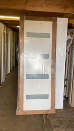 Opdek paneeldeur 83x231.5 cm melkglas rechtshangend nr 881, Ophalen, 80 tot 100 cm, 215 cm of meer, Binnendeur