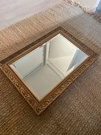 Antieke Brocante Spiegel met Gouden Lijst, Ophalen, Gebruikt, Minder dan 100 cm, Rechthoekig
