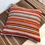Vloerkussens kelim vintage 70x70 oranje roze, Yazgibi, Verzenden, Vierkant, Nieuw
