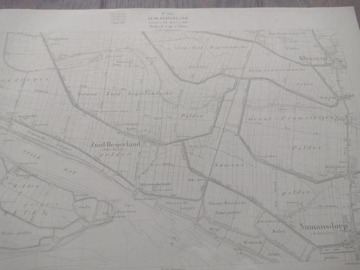 562 Zuid Beijerland Numansdorp Klaaswaal Plattegrond 1921, Antiek en Kunst, Kunst | Litho's en Zeefdrukken, Ophalen of Verzenden