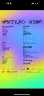 mysteryland 2x zaterdag, Computers en Software, Antivirus- en Beveiligingssoftware, Ophalen of Verzenden, Zo goed als nieuw