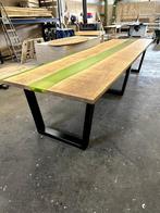 Unieke Handgemaakte Epoxy Tafel Eikenhout, Huis en Inrichting, 100 tot 150 cm, Epoxy, Eikenhout, Ophalen of Verzenden